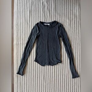 Free People Be My Baby Long Sleeve Black XS